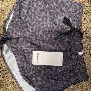 Lululemon Gray Leopard Print Shorts